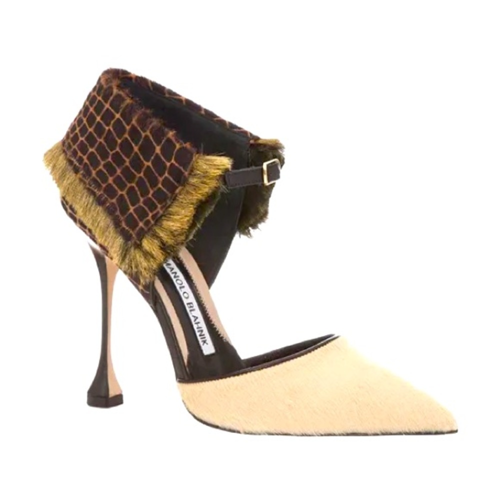 Manolo Blahnik Animal Printed Pony Zaretta Pumps. Size 39